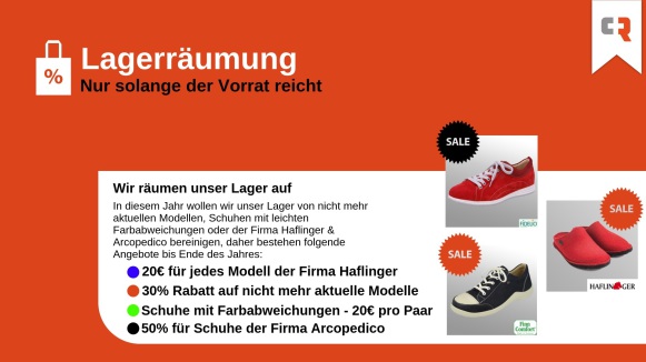 Lagerräumung Sonderaktion